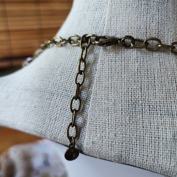 BaubleBar Opaline Antique Brass Bib Oversized Runway Necklace Crystal Opaline - Picture 8 of 14